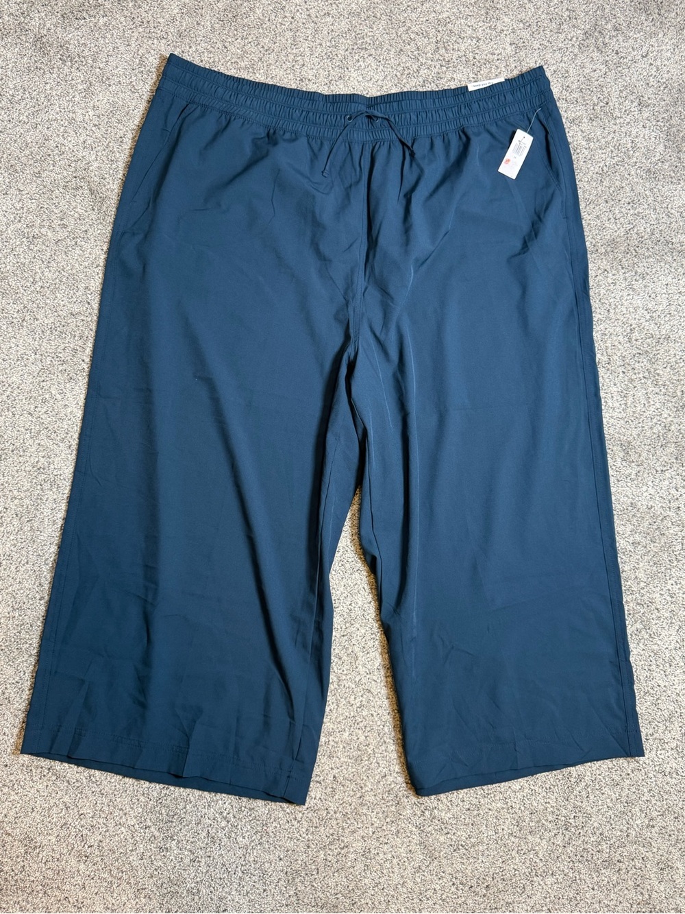 Navy Wide-Leg Drawstring active stretchtech Pants - Picture 4 of 6